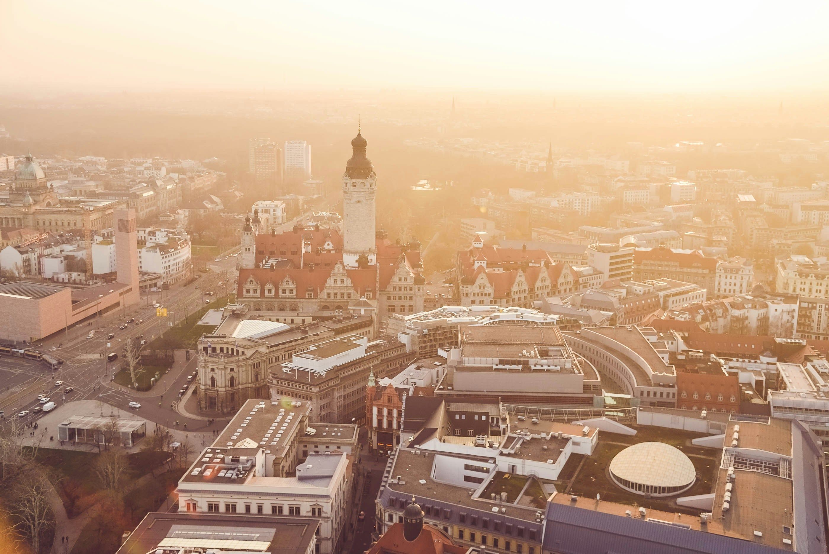 Luftaufnahme der Stadt Leipzig